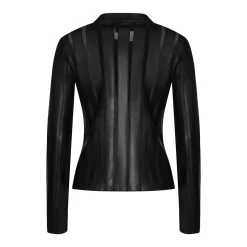 New Fratelli Rossetti Nappa Leather And Organza Jacket | Black