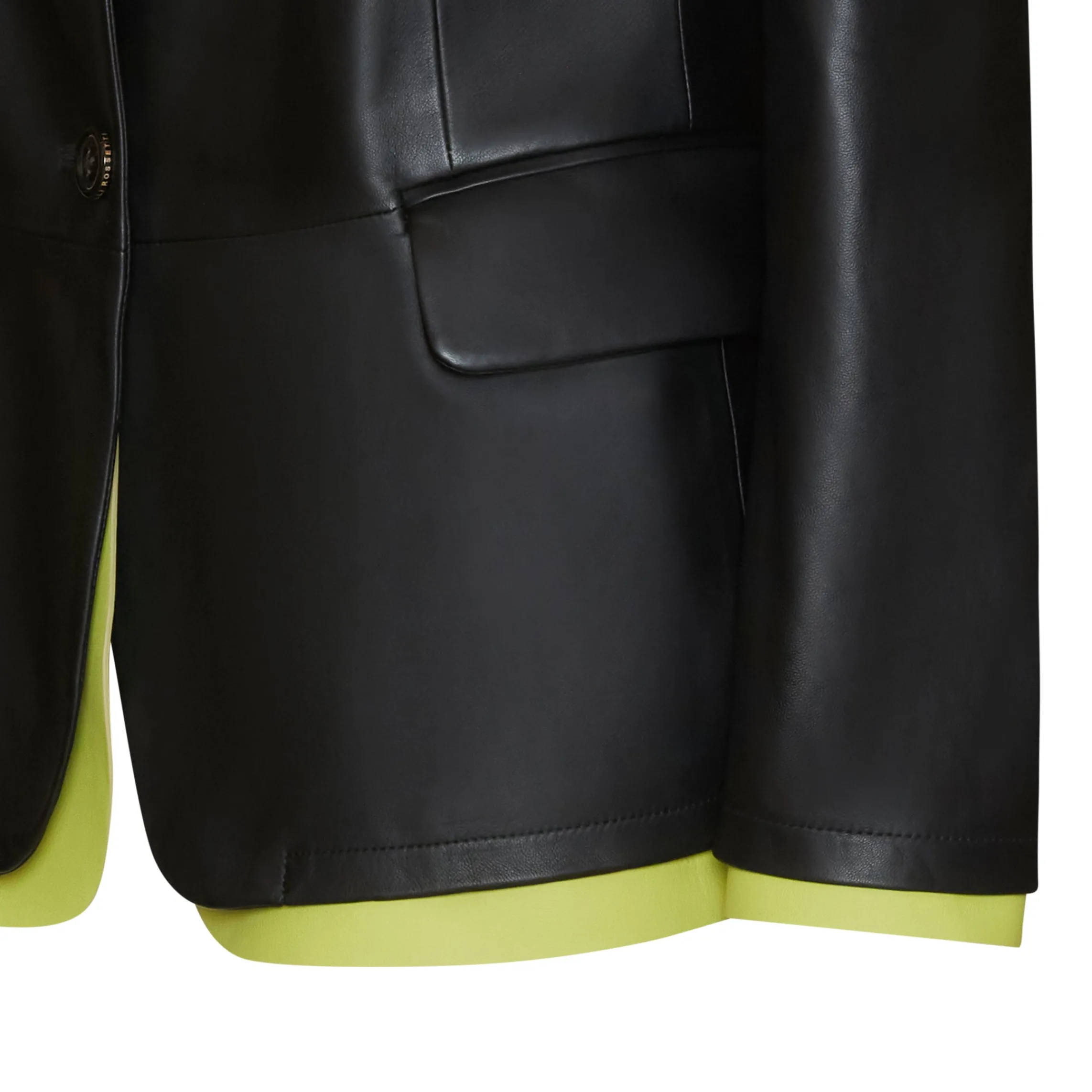 Clearance Fratelli Rossetti Nappa Leather Blazer With Contrasting Edging | Black