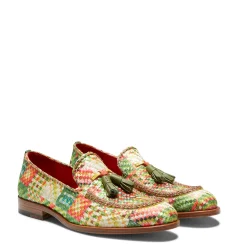 Shop Fratelli Rossetti Brera Loafer In Green Embroidered Fabric | Emerald