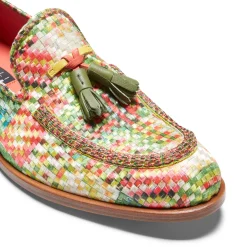 Shop Fratelli Rossetti Brera Loafer In Green Embroidered Fabric | Emerald
