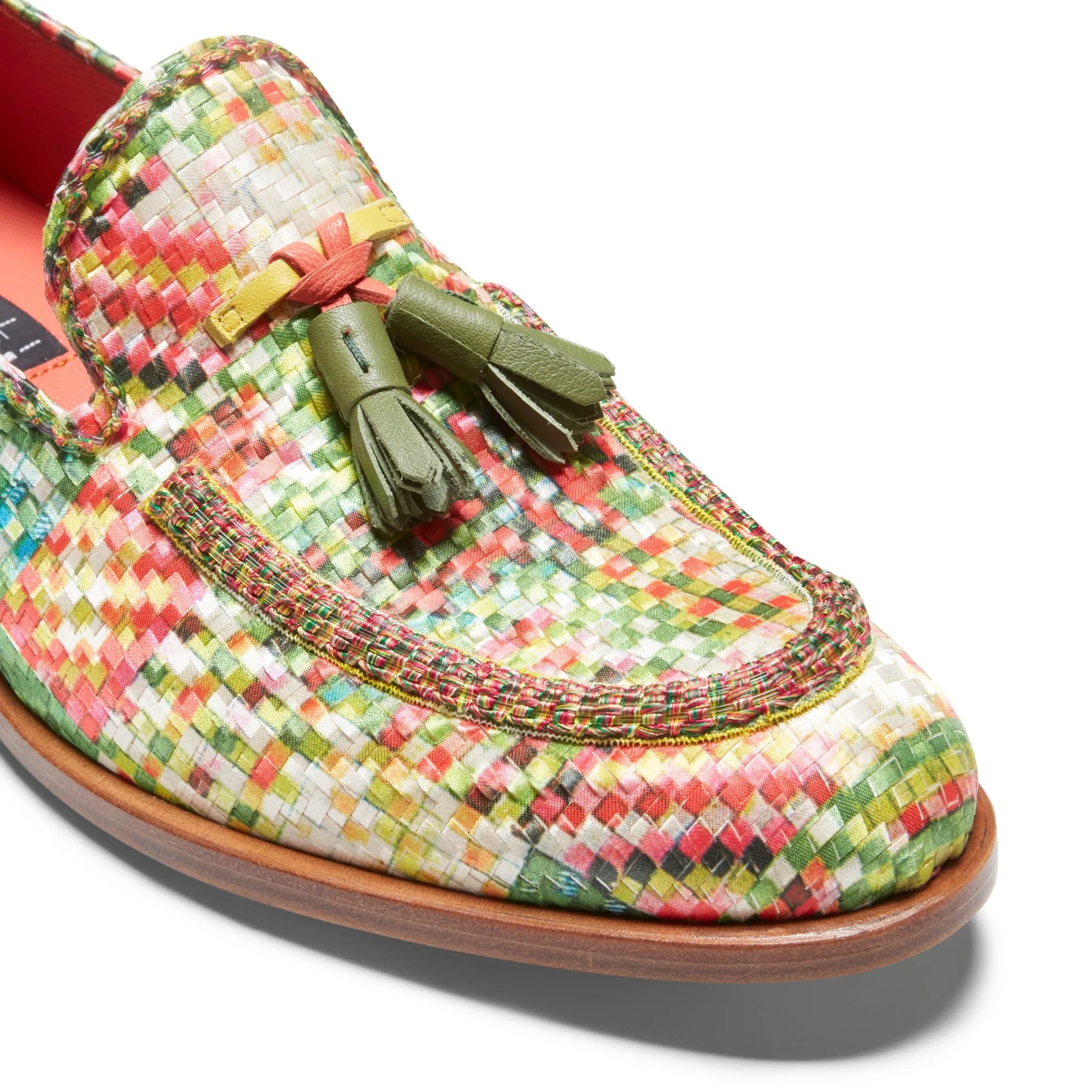 Shop Fratelli Rossetti Brera Loafer In Green Embroidered Fabric | Emerald