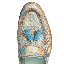 Store Fratelli Rossetti Brera Loafer In Embroidered Fabric | Light blue
