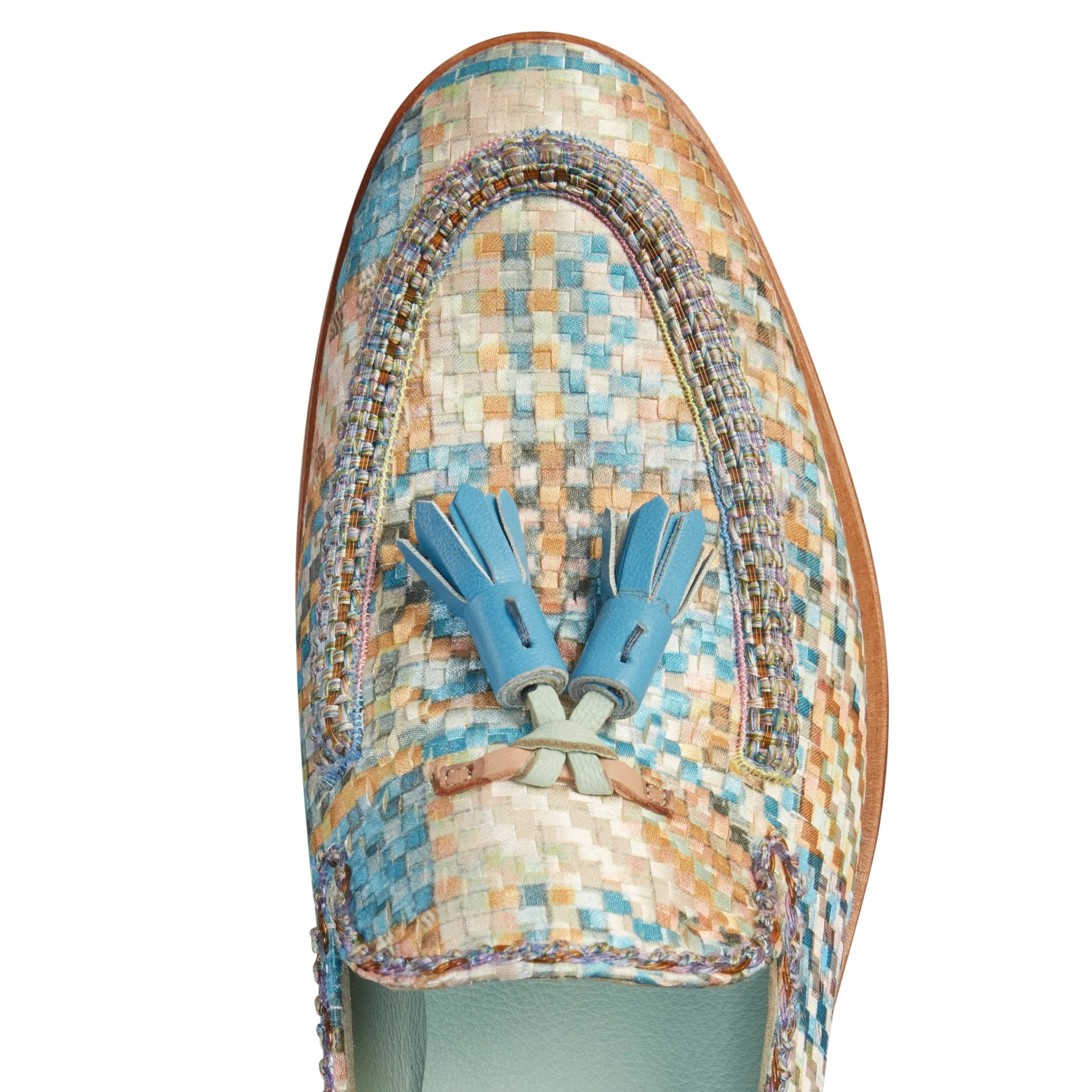 Store Fratelli Rossetti Brera Loafer In Embroidered Fabric | Light blue
