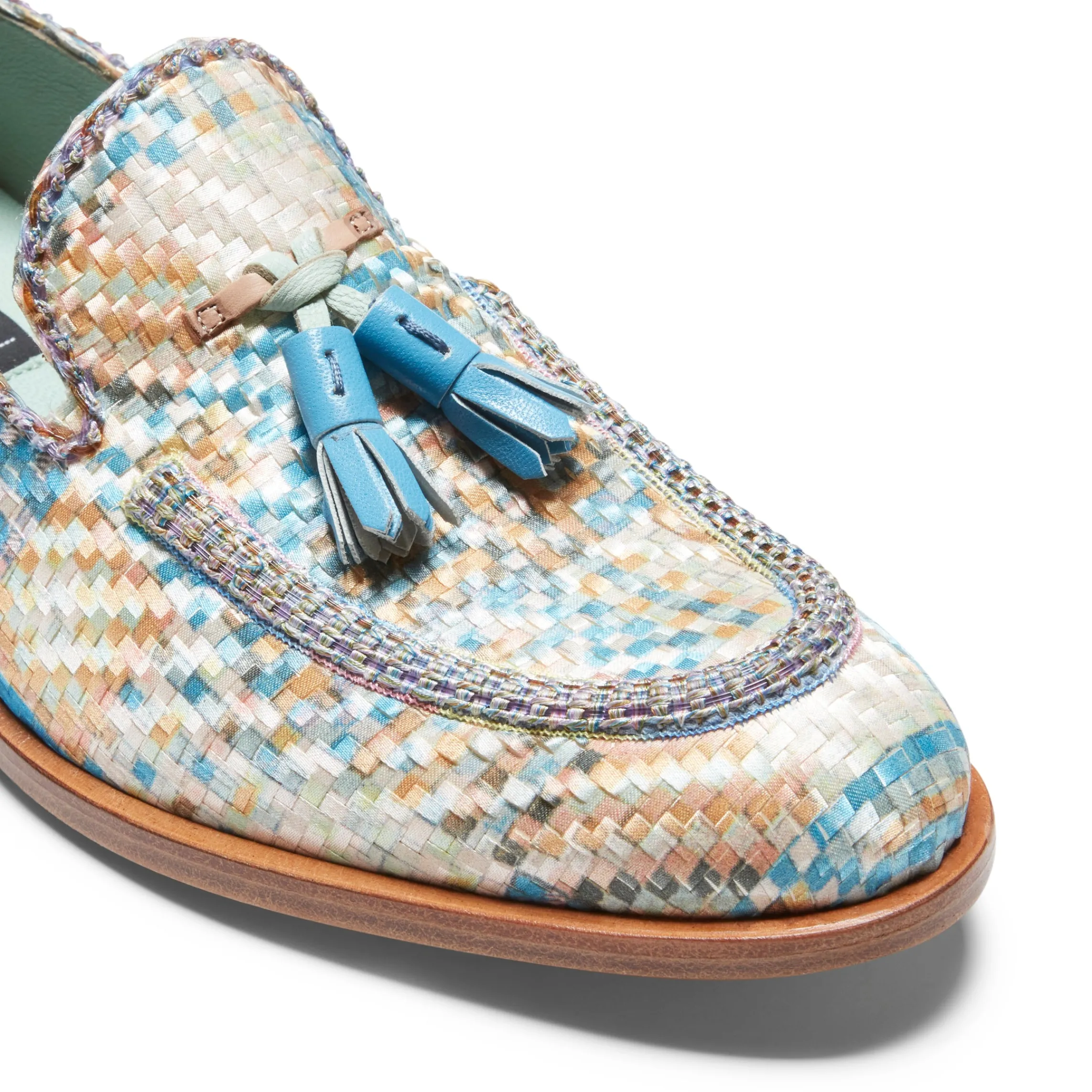 Store Fratelli Rossetti Brera Loafer In Embroidered Fabric | Light blue