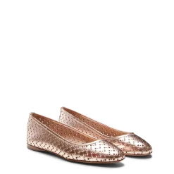 Cheap Fratelli Rossetti Gold Leather Ballet Flat | Rose gold