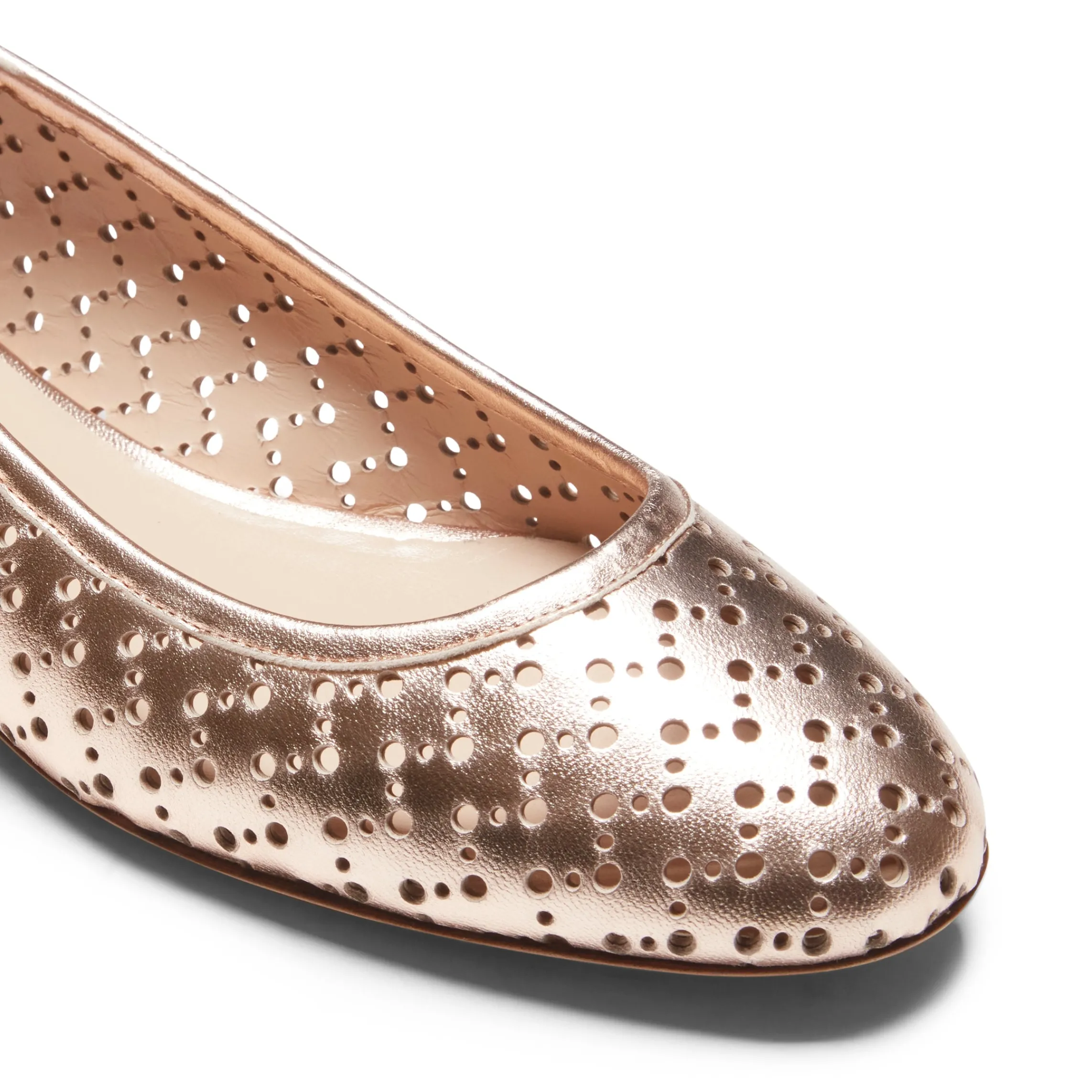 Cheap Fratelli Rossetti Gold Leather Ballet Flat | Rose gold