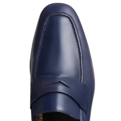 Store Fratelli Rossetti Men's Navy Blue Leather Loafer | Aquamarine