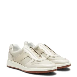 Store Fratelli Rossetti Milk-white Leather And Fabric Sneaker | Milk white
