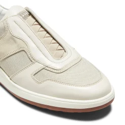 Store Fratelli Rossetti Milk-white Leather And Fabric Sneaker | Milk white