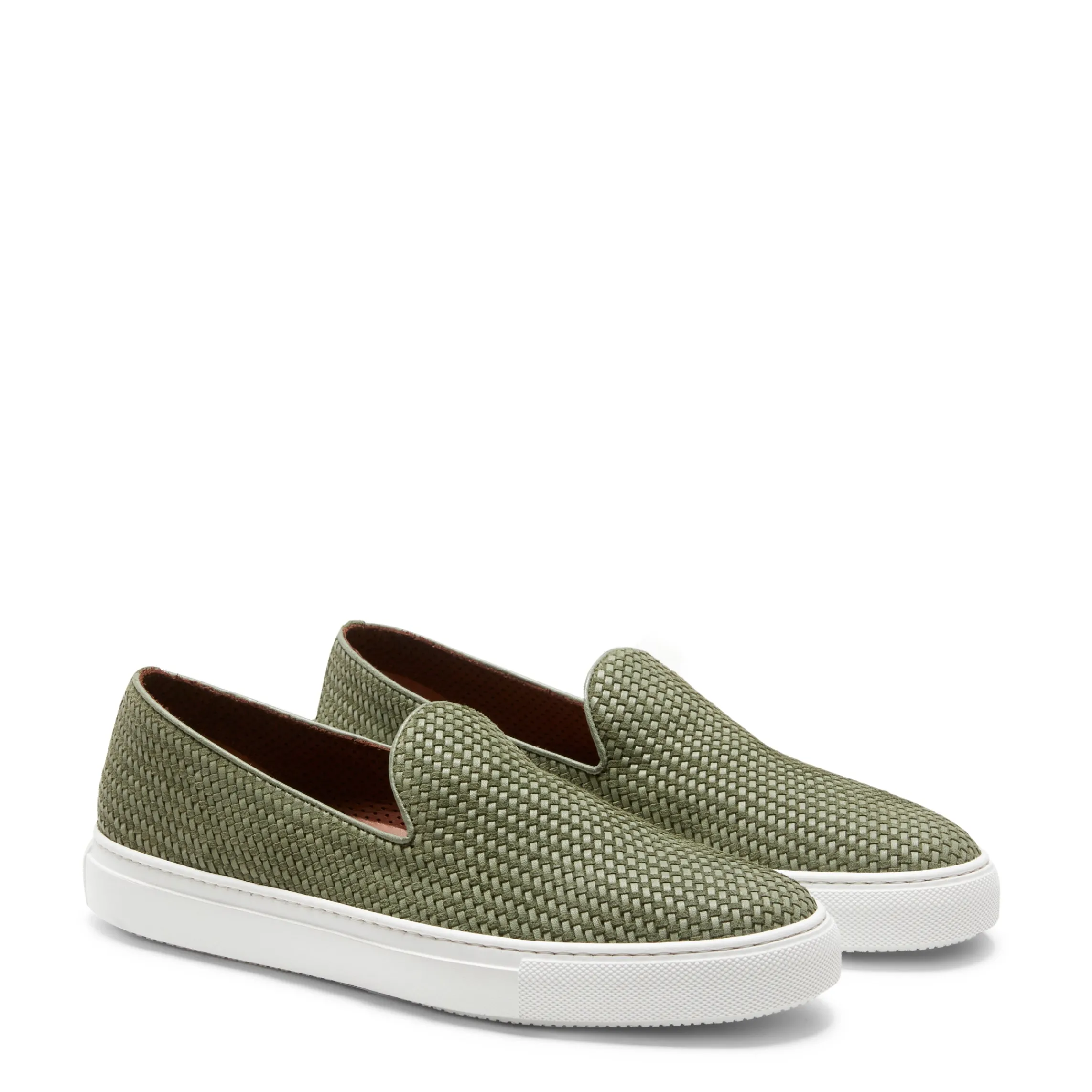 Outlet Fratelli Rossetti Green Woven Suede Slipper | Olive