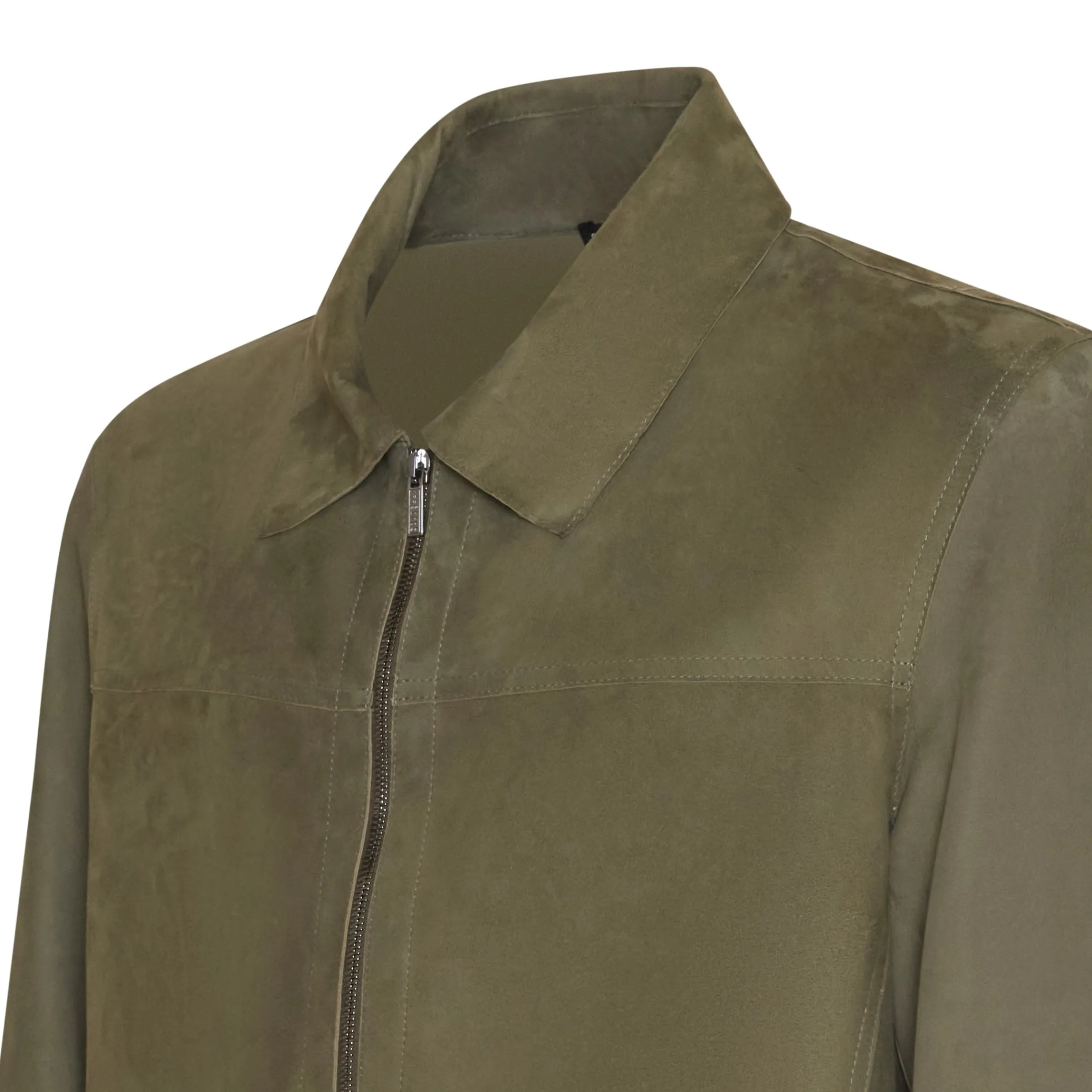 Clearance Fratelli Rossetti Green Suede Jacket | Seaweed
