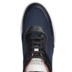 Shop Fratelli Rossetti Sneaker Uomo In Pelle E Tessuto- Navy blue