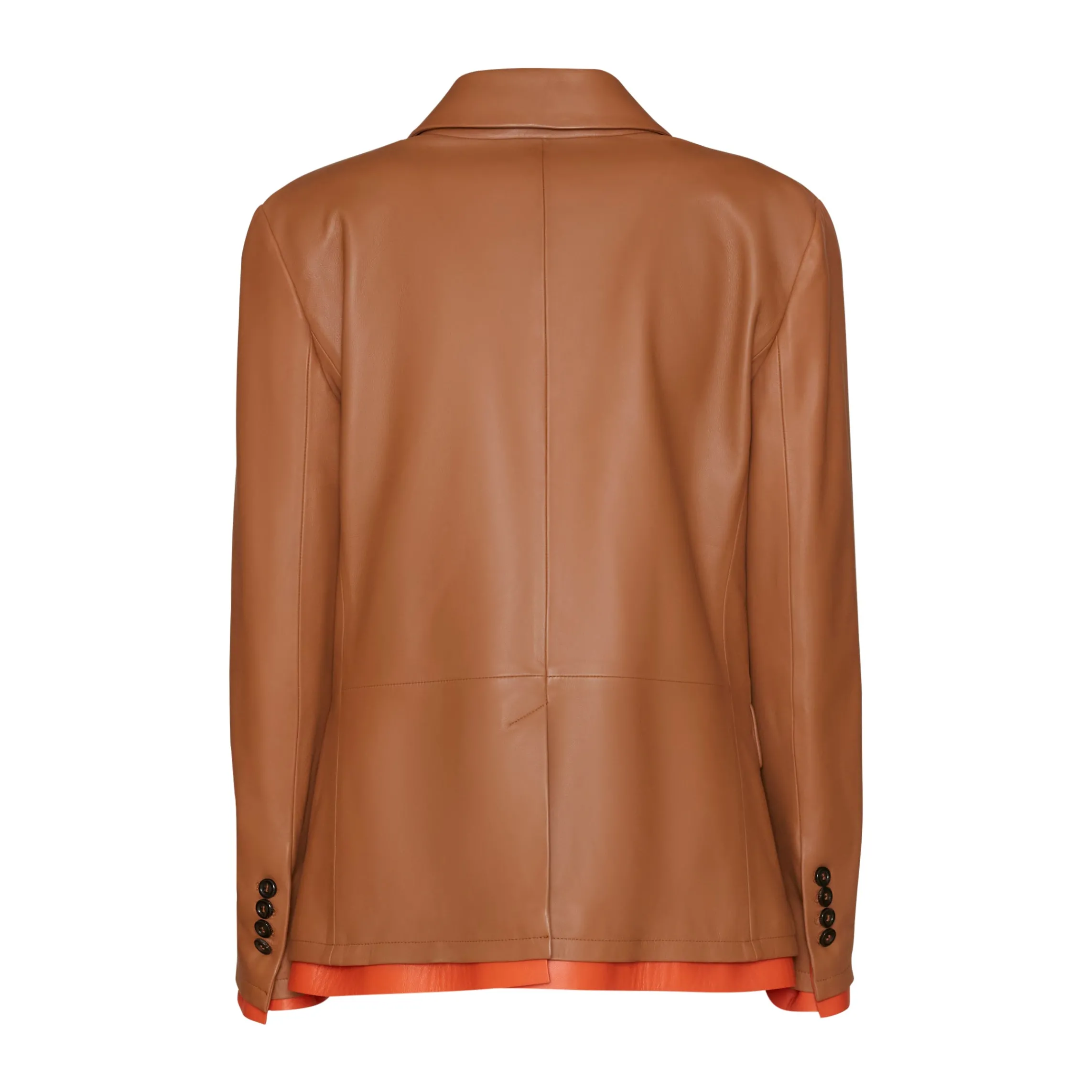 Sale Fratelli Rossetti Nappa Leather Blazer With Contrasting Edging | Tan