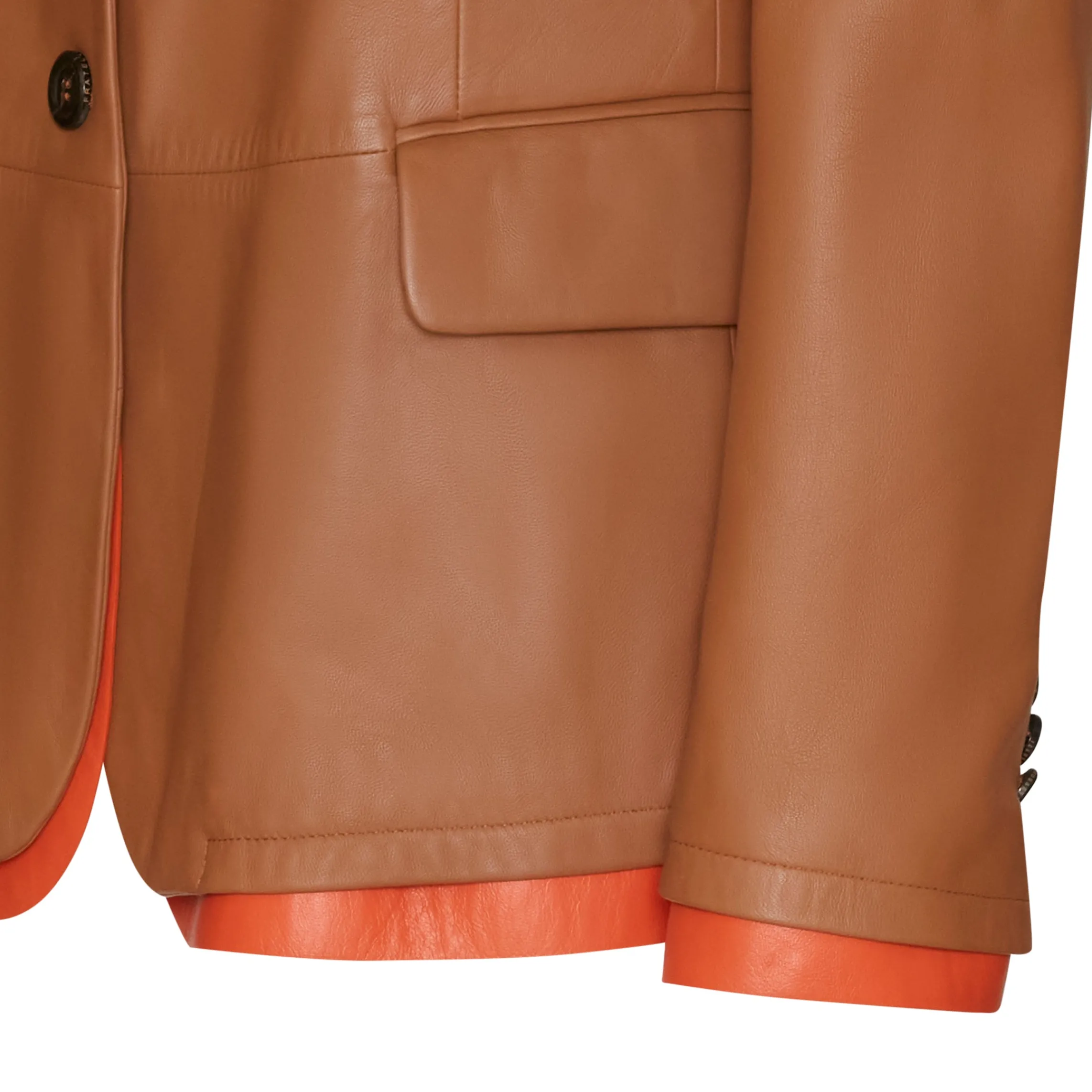Sale Fratelli Rossetti Nappa Leather Blazer With Contrasting Edging | Tan