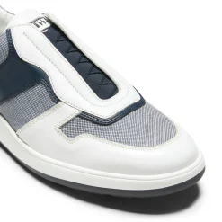 Clearance Fratelli Rossetti And Blue Leather And Fabric Sneakers | White