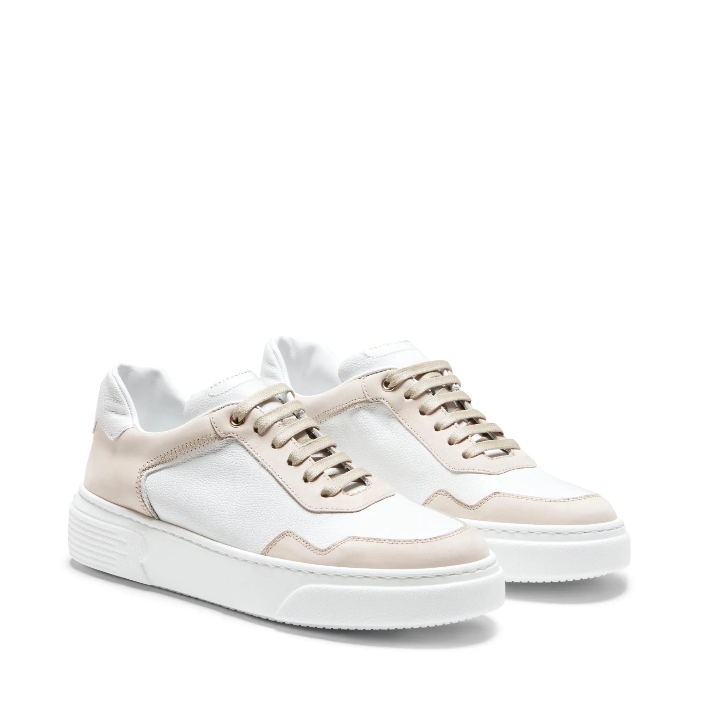 New Fratelli Rossetti And Dove Grey Leather And Suede Sneakers | White