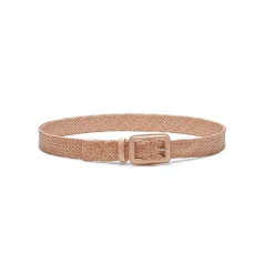 Shop Fratelli Rossetti Women's Woven Leather Belt | Powder pink