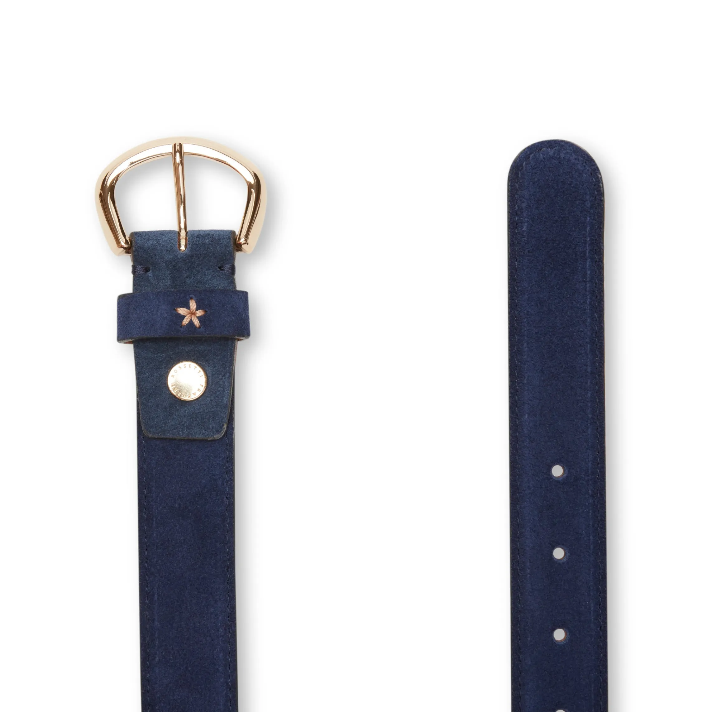 Shop Fratelli Rossetti Women's Suede Belt | Navy blue