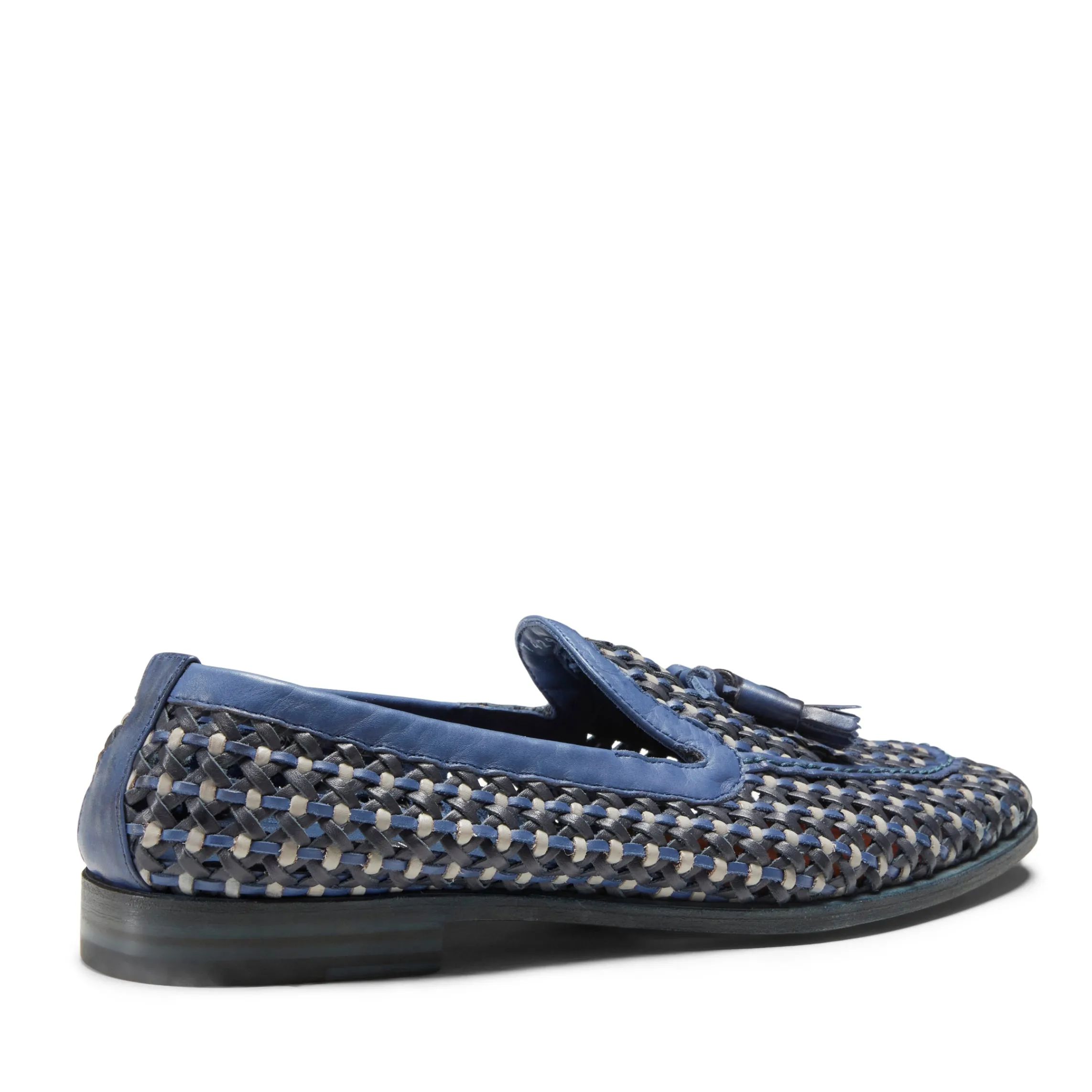 Store Fratelli Rossetti Woven China Blue Leather Brera Loafer | Chinese blue