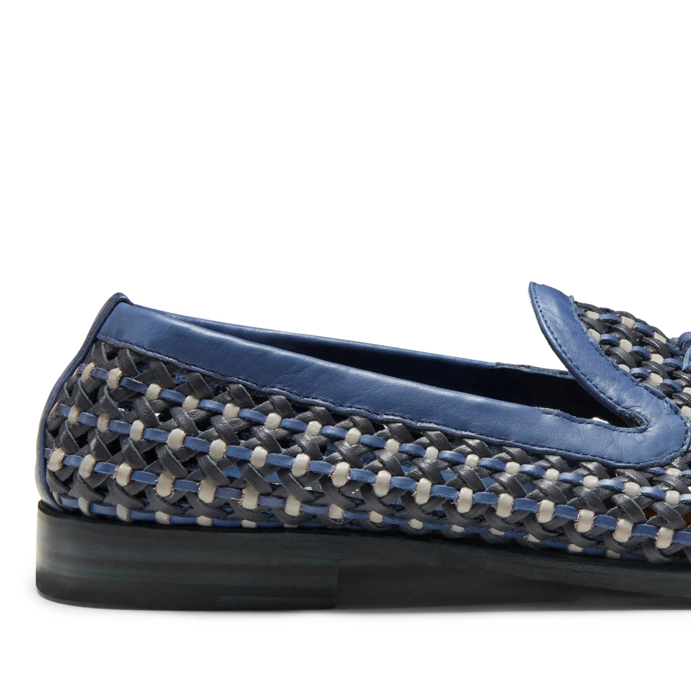 Store Fratelli Rossetti Woven China Blue Leather Brera Loafer | Chinese blue